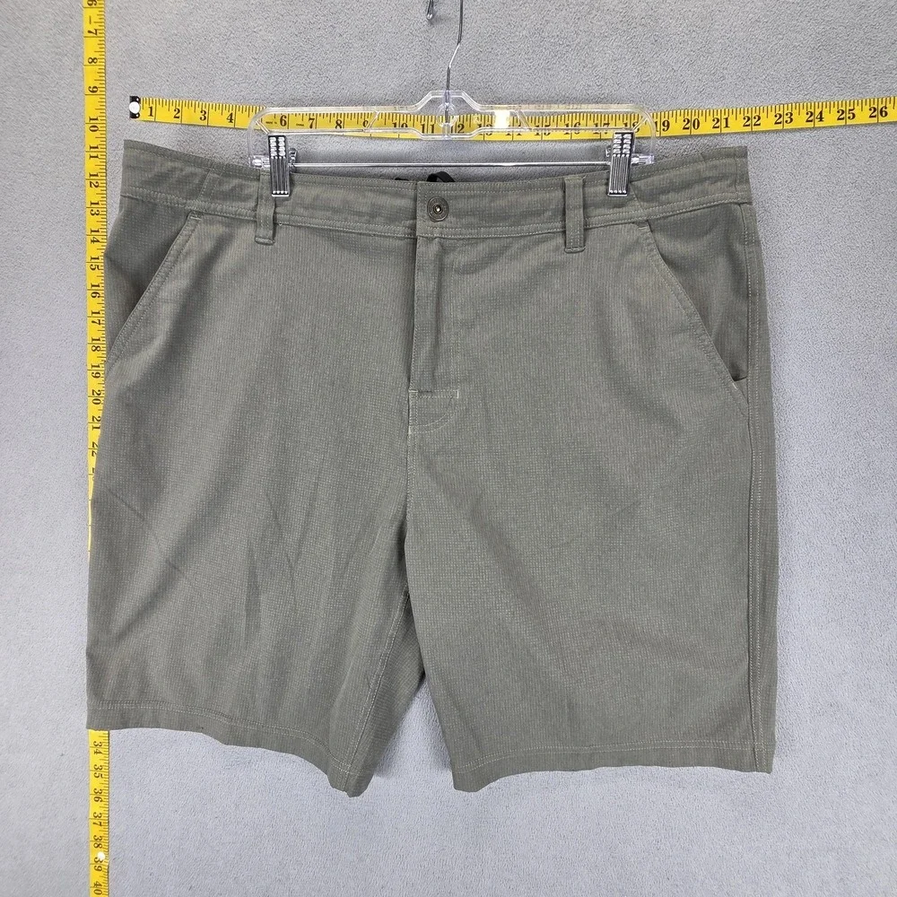 PrAna Shorts Mens 40 Green Hybridizer Microfiber Stretch Casual Summer 8